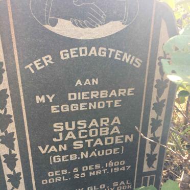 STADEN Susara Jacoba, van nee NAUDE 1900-1947