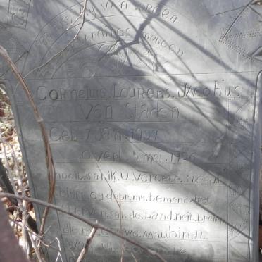 STADEN Corneluis Lourens Jacobus, van 1907-1926