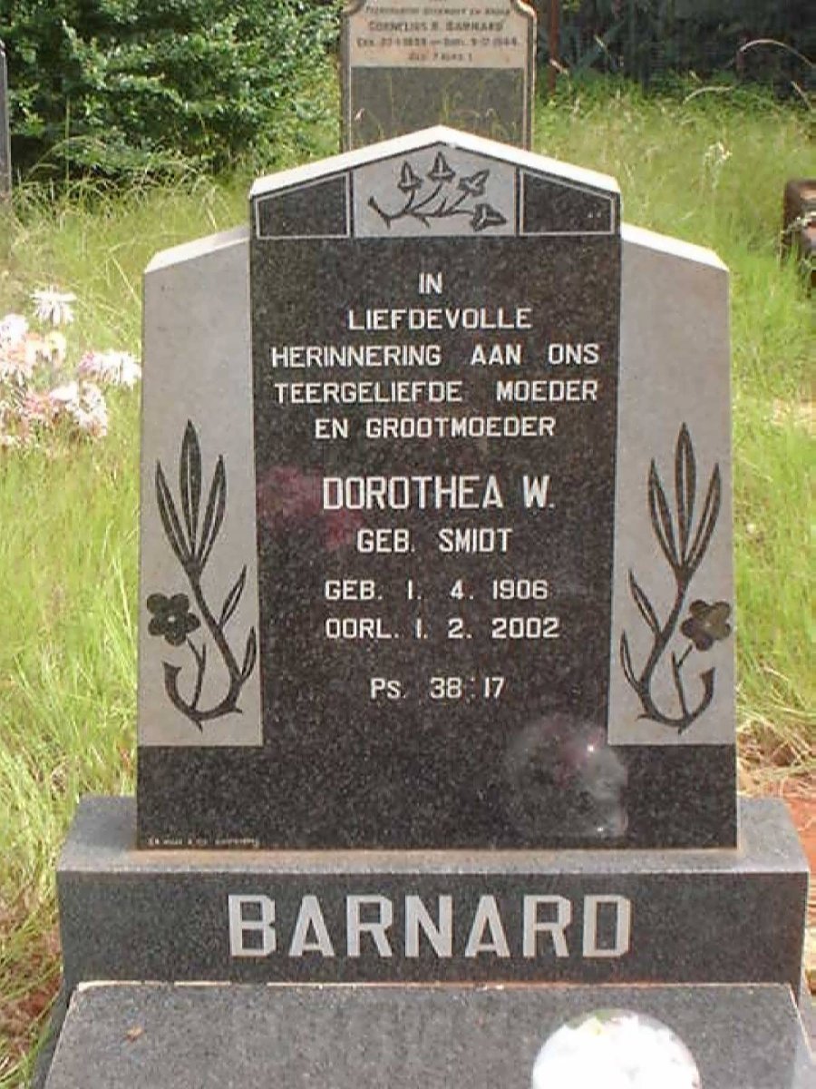 BARNARD Dorothea W. nee SMIDT 1906-2002