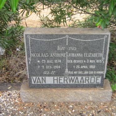 HERWAARDE Nicolaas Anthonie, van 1874-1964 &amp; Johanna Elizabeth BEUKES 1875-1968