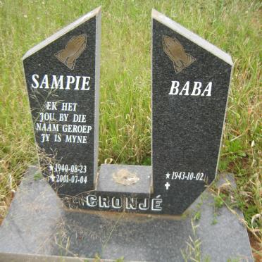 CRONJÉ Sampie 1940-2001 &amp; Baba 1943-
