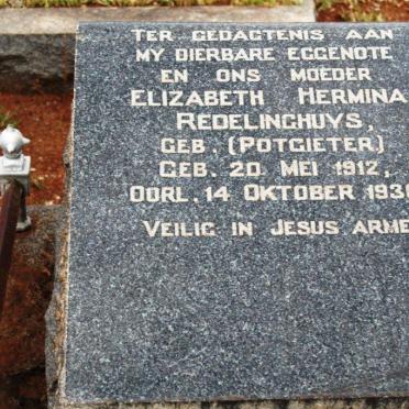 REDELINGHUYS Elizabeth Hermina nee POTGIETER 1912-1936