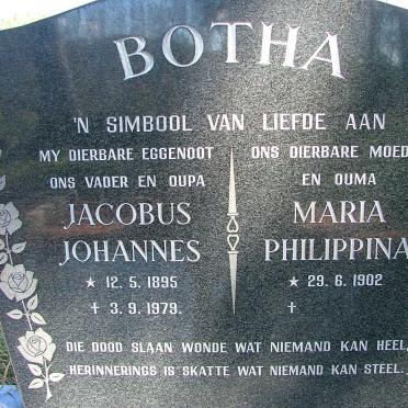 BOTHA Jacobus Johannes 1895-1979 &amp; Maria Philippina 1902-