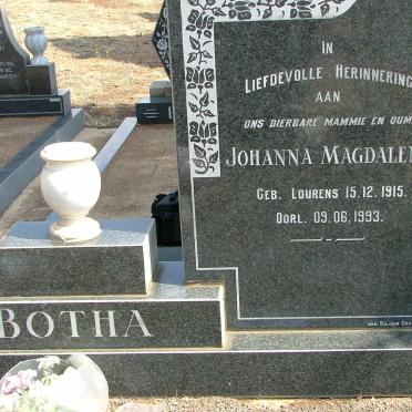 BOTHA Johanna Magdalena nee LOURENS 1915-1993