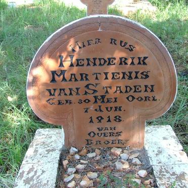 STADEN Hendrik Martienis, van 1918-1918