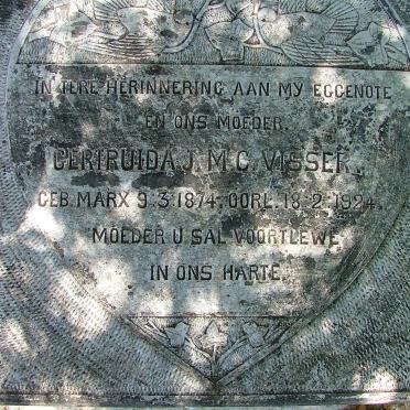 VISSER Gertruida J.M.C. nee MARX 1874-1924