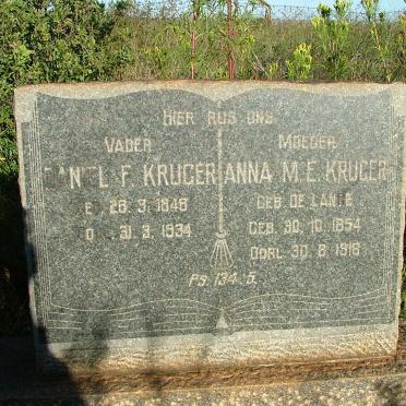 KRUGER Daniel F. 1848-1934 &amp; Anna M.E. DE LANGE 1854-1918