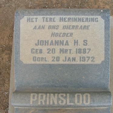 PRINSLOO Johanna H.S. 1887-1972