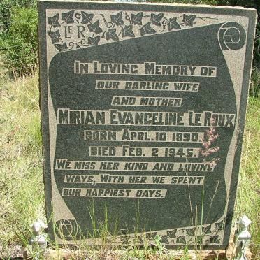 ROUX Mirian Evangeline, le 1890-1945