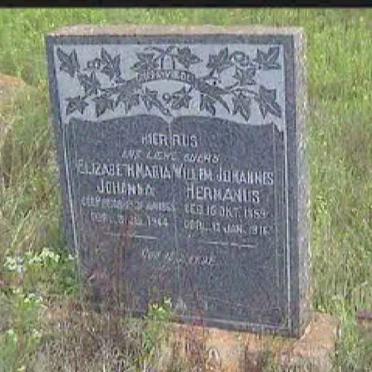 HANEKOM Willem Johannes Hermanus 1859-1916 &amp; Elizabeth Maria Johanna PRETORIUS 1865-1944