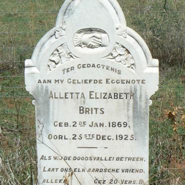 BRITS Alletta Elizabeth 1869-1925