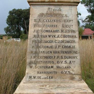 2. Memorial to the soldiers who died at Vrede, OFS and Harrismith, OFS