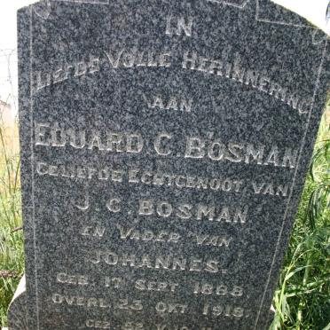 BOSMAN Eduard C. 1868-1918