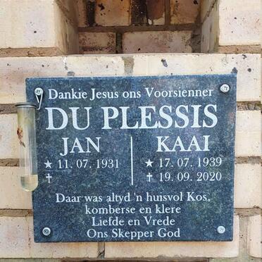 PLESSIS Jan, du 1931-  & Kaai 1939-2020