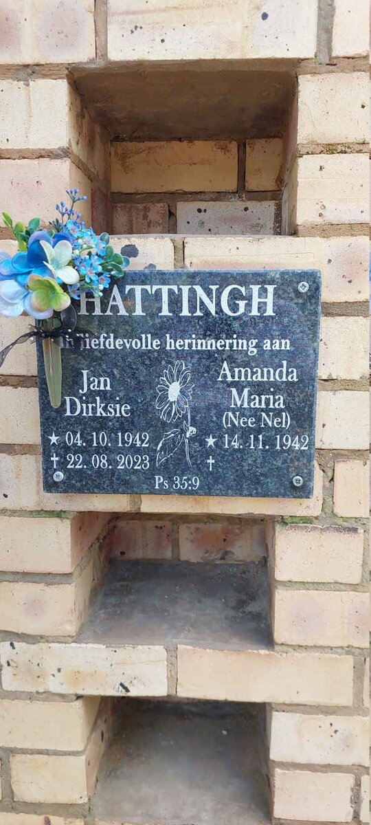 HATTTINGH Jan Dirksie 1942-2023 & Amanda Maria NEL 1942- 