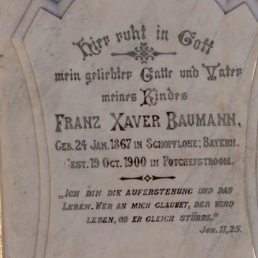 BAUMANN Franz Xaver 1867-1900