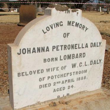 DALY Johanna Petronella nee LOMBARD -1888