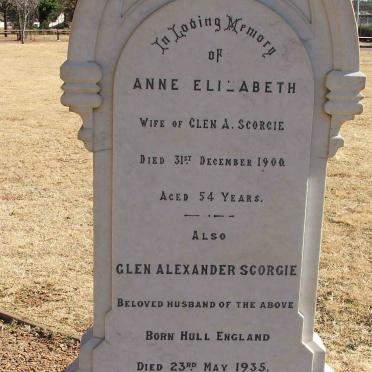 SCORGIE Glen Alexander -1935 &amp; Anne Elizabeth -1900
