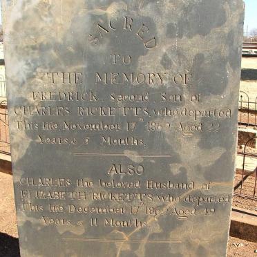 RICKETTS Fredrick -1869 :: RICKETTS Charles -1869