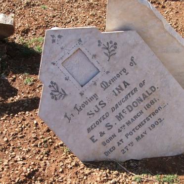 McDONALD Susanna 1881-1902
