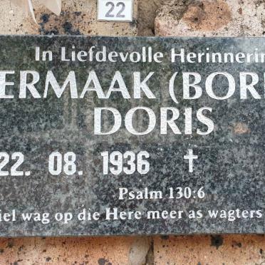 VERMAAK Doris nee BORRAZ 1936-