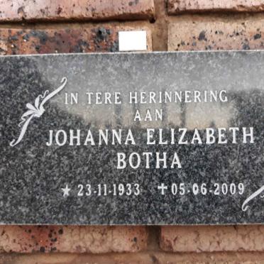 BOTHA Johanna Elizabeth 1933-2009