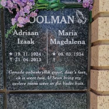 MOOLMAN Adriaan Izak 1924-2013 &amp; Maria Magdalena 1934-