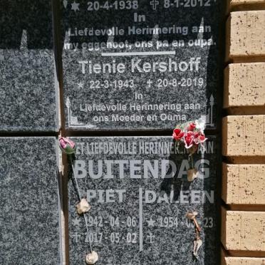 KERSHOFF Dup 1938-2012 &amp; Tienie 1943-2019