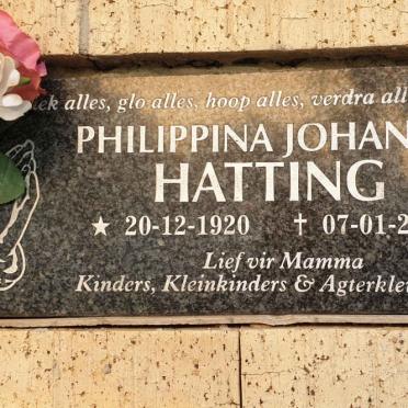 HATTING Philippina Johanna 1920-2018