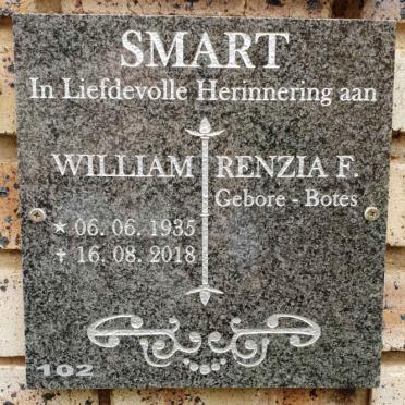 SMART William 1935-2018 &amp; Renzia F. BOTES