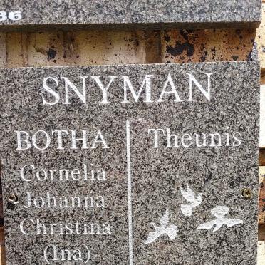 SNYMAN Theunis 1941-2024 & Cornelia Johanna Christina BOTHA 1943-2016 