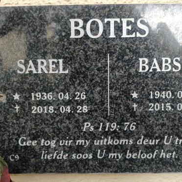 BOTES Sarel 1936-2018 & Babs 1940-2015