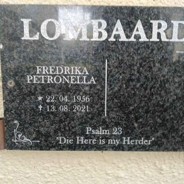 LOMBAARD Fredrika Petronella 1956-2021