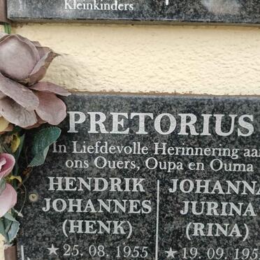 PRETORIUS Hendrik Johannes 1955- & Johanna Jurina 1952- 