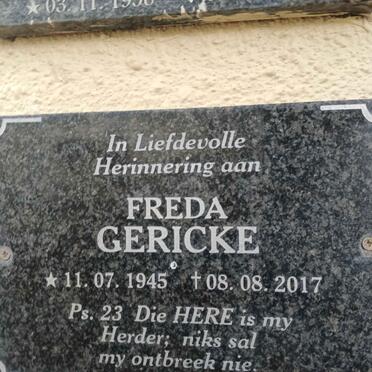 GERICKE Freda 1945-2017