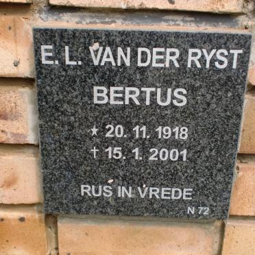 RYST E.L., van der 1918-2001