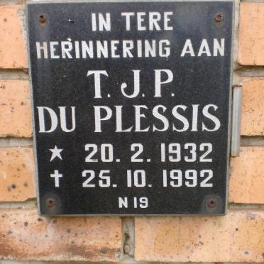 PLESSIS T.J.P., du 1932-1992