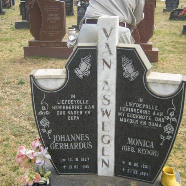 ASWEGEN Johannes Gerhardus, van 1927-1998 &amp; Monica KEOGH 1931-1997