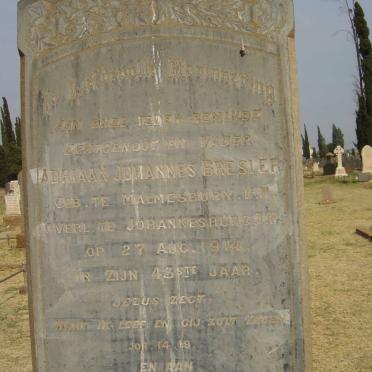 BRESLER Adriaan Johannes -1914 &amp; Maria C.M. SMIT -1956