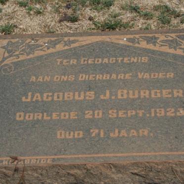 BURGER Jacobus J. -1923
