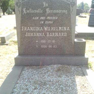 BARNARD Francina Wilhelmina Johanna 1910-1996