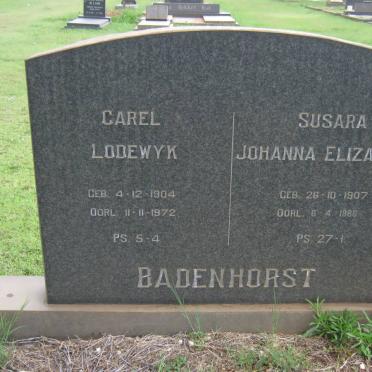 BADENHORST Carel Lodewyk 1904-1972 &amp; Susara Johanna Elizabeth 1907-1986