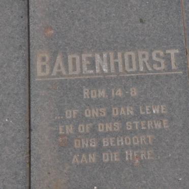 BADENHORST Willem Johannes J. 1919-1981 &amp;  Hester Sophia 1931-