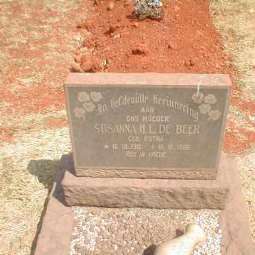 BEER Susanna H.E., de nee BOTHA 1910-1966