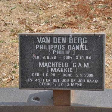 BERG Philippus Daniël, van den 1928-1994 &amp; Machteld G.A.M. 1929-2008