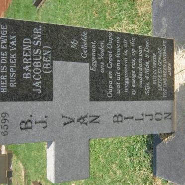 BILJON Barend Jacobus, van