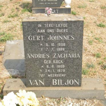 BILJON Gert Johnnes, van 1908-1986 &amp; Andries Zacharia KOCK 1909-1979