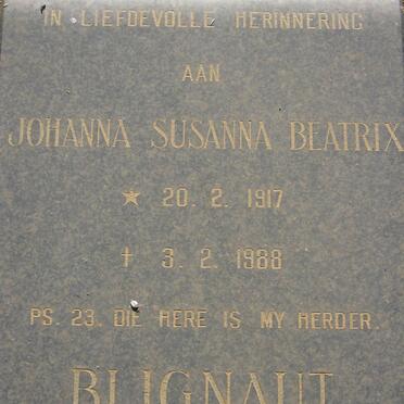BLIGNAUT Johanna Susanna Beatrix 1917-1988