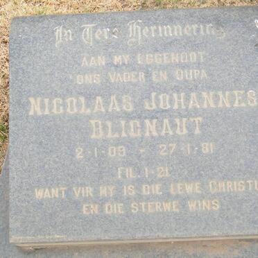 BLIGNAUT Nicolaas Johannes 1909-1981