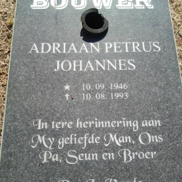 BOUWER Adriaan Petrus Johannes 1946-1993